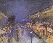 Camille Pissarro The Boulevard Montmartre at Night oil